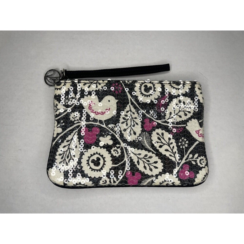 Walt Disney Parks Vera Bradley Mickey Meets Birdie Shimmer Wristlet Card Sequin